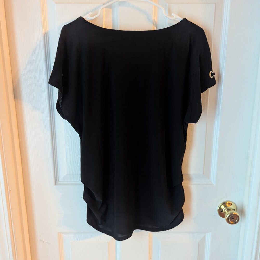 AUW black cold shoulder top - L - Picture 4 of 5